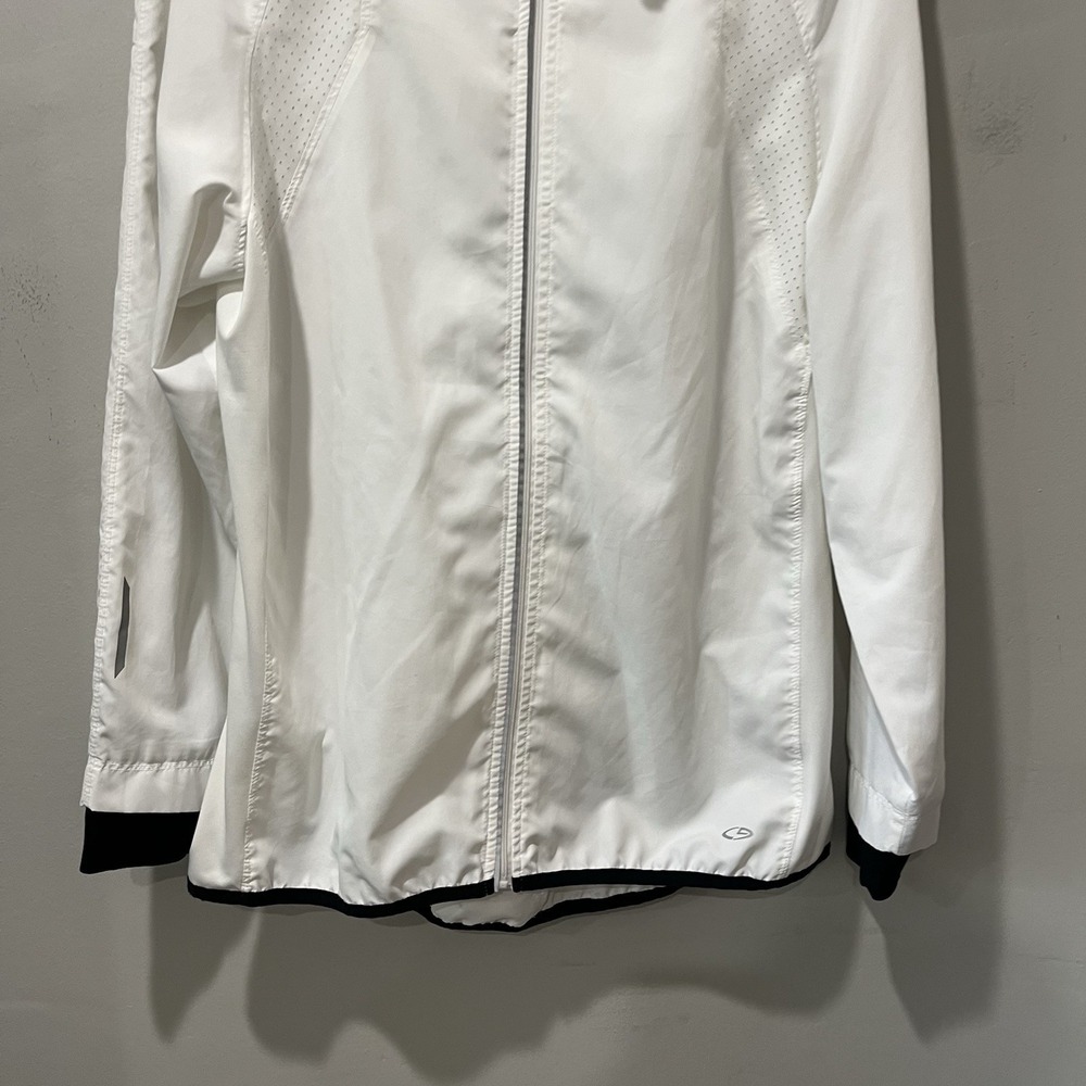 Champion Jacket Mens Size Large White Full Zip Hooded Anorak Windbreaker Rain - Picture 2 of 7